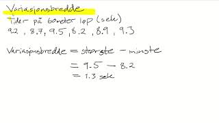 Matte 2P  Statistikk  Variasjonsbredde median og kvartilbredde [upl. by Drannel428]