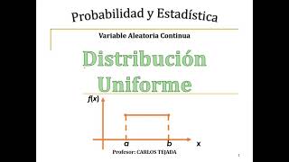 Distribución Uniforme  Demostraciones ejemplos y ejercicio [upl. by Teresa]