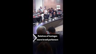 Relatives of Gaza hostages storm Israeli parliament [upl. by Zampino]