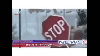 News reporter gets hit by stop sign [upl. by Michaela]