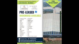 72000SQ FT HIGH RETURN PAYING PRELEASED WAREHOUSE PROPERTY AVAILABLE FOR INVESTMENT IN BHIWANDI [upl. by Ainotahs]