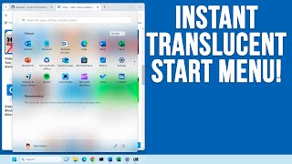 How to Make your Windows Start Menu Translucent [upl. by Manuel225]