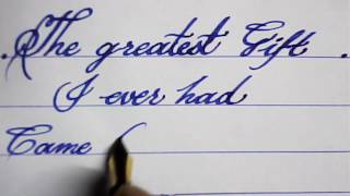 Hand writing with fountain pen  calligraphy  mazic writer [upl. by Hahnke656]