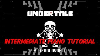 Undertale Megalovania INTERMEDIATE PIANO TUTORIAL [upl. by Milurd]