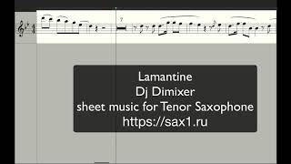 Dj Dimixer  Lamantine Sheet music for Tenor Saxophone [upl. by Ennail]