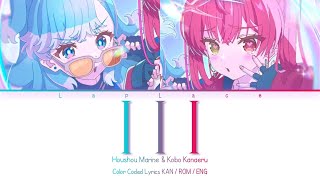 KANROMENG III  Houshou Marine amp Kobo Kanaeru COLOR CODED LYRICS [upl. by Nnaycart]