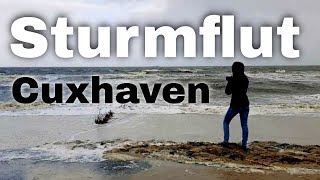 Sturmflut Cuxhaven 2022 an der Kugelbake und an der Grimmershörn Bucht  Orkan über Norddeutschland [upl. by Annis]