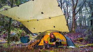 Camping in the Heavy Rain  Alone in Hilleberg Allak 2 Tent [upl. by Nosreip352]