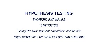 Hypothesis testing using PMCC  pearson correlation  statistics [upl. by Arema]