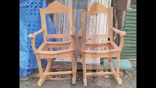 Wood Rocking ChairRattan Solihiya 14 Polaris st GSIS Matina Davao City supportlokal [upl. by Ayouqes]