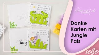 Stampin Up  Tutorial Dankeskarten mit SaleaBration Set Junge Pals 🌺 Livestream  Anleitung [upl. by Onafets]