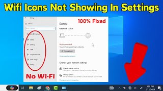 Wifi Icon not Showing in Settings  Not Connected  Not connections are Available  Wifi Missing [upl. by Necaj]