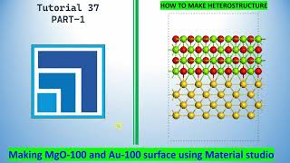 Making MgO 100 and Au 100 surface using Material studio to build Heterostructure  PART 1 [upl. by Leahcir]