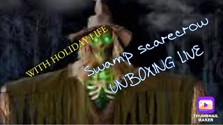 Setting up Swamp scarecrow from Home Depot LIVE WITH HOLIDAY LIFE [upl. by Zobe]