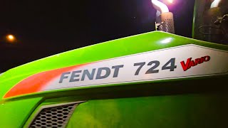 Fendt 724 Vario bei Vollmond mit Kuhn beim säen🚜💥 [upl. by Enelear553]