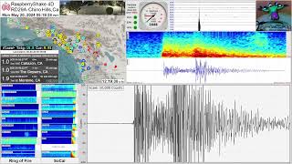 M 41  Ocotillo Wells CA 52024  RaspberryShake 4D Seismograph RD29A  Chino Hills CA [upl. by Dez]