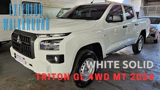 2024 Mitsubishi Triton GL 4WD MT White Solid  EXTERIOR WALKAROUND [upl. by Vevay172]