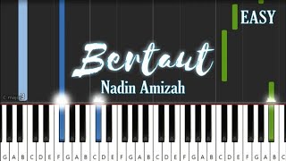 Bertaut  Nadin Amizah  EASY Piano Tutorial [upl. by Bollinger]