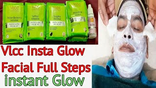 Vlcc Insta Glow Facial Full Steps  Insta Glow Facial Kit  Instant Glow Facial [upl. by Nelleeus948]