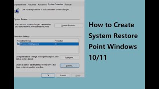 Windows 1110  How to Create a System Restore Point [upl. by Nanyt71]