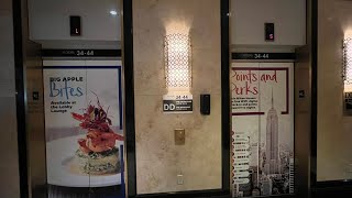 Otis Traction Elevator Up To 44 At The Hilton Hotel In Midtown Manhattan New York City 542024 [upl. by Vookles]