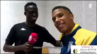 Ismaila Jakobs s’exprime après son but avec Krépin Diatta Monaco 31 Stade de Reims Monaco bonne [upl. by Anyer754]