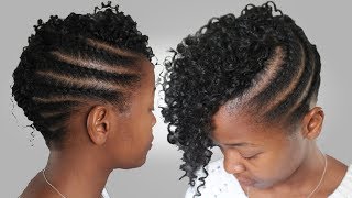 How To • Flat Twist and Crochet Braids Hairstyle for Medium Length Natural Hair [upl. by Crowell]