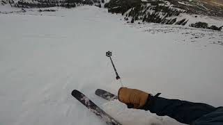 Skiing Cold Spring Chute Headwaters Big Sky Resort 2022 [upl. by Sualkin]