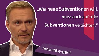 Finanzminister Christian Lindner über Bauernproteste Subventionen und Steuerpolitik  maischberger [upl. by Aropizt225]