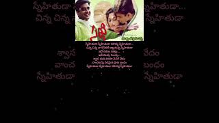 snehithuda song  Sakhi movie  telugulyrics telugusongs oldmemories 90s [upl. by Ynohtnaluap578]