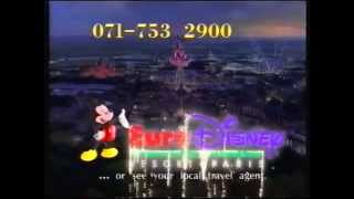 EuroDisney Resort Paris  Late  1992 VHS UK Advert [upl. by Elumas]