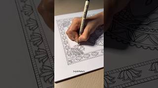 Peacock Madhubani Painting Design🖊️art madhubanipainting viral shorts [upl. by Seed]