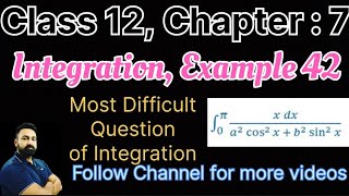 Class 12 Maths Chapter  7 Integration Example 42 Important example for Board Exam [upl. by Humberto]