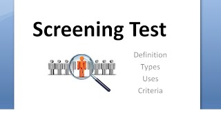 PSM 147 Screening Test Define Definition Uses Types ROC Curve Criteria Validity [upl. by Drarehs706]