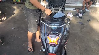 Pasang stoplamp daymaker vespa matic vespamatic vespa shorts viralvideo [upl. by Dagley487]