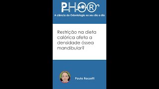 Restrições calóricas na sua dieta podem afetar o osso mandibular [upl. by Millan500]