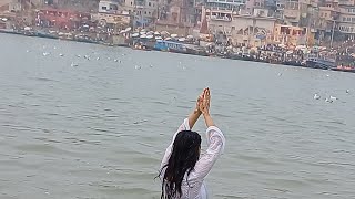 Ganga snan Dashashwamedh Ghat Varanasi 🙏harharmahadevॐ harhargange Tamanna [upl. by Ecart]