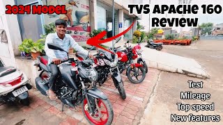 TVS Apache 160 Review  New Model 2024  New features  Mileage [upl. by Aramat750]