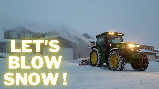 Residential Snow Blowing with a 2022 John Deere 6110 M [upl. by Flieger]