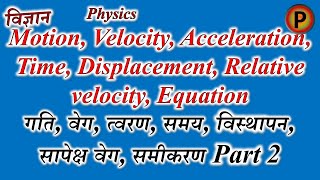 Motion Velocity Acceleration Time Displacement Relative velocity Equation Part 2 ✅ [upl. by Kally]