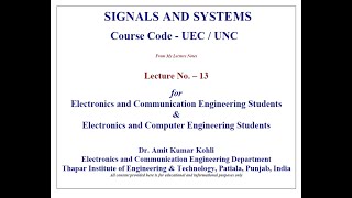 SampSLECTURE13 on Signals amp Systems [upl. by Akcirderf128]