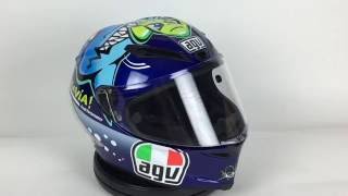 AGV Corsa Valentino Rossi Misano 2015 Shark Helmet 360 View [upl. by Kimball]