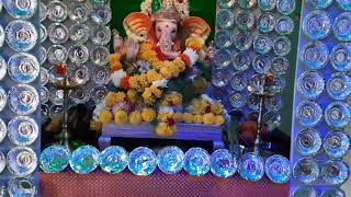 Ganpati Decoration ideas simple with paper cup at home diy ganeshchaturthi2024 [upl. by Llennoc]