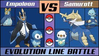 EMPOLEON vs SAMUROTT  Water Starter Battle Pokémon SunMoon [upl. by Yendys]