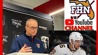 Florida Panthers Coach Paul Maurice Talks Barkov Injury Edmonton Oilers on SCF Off Day [upl. by Xuerd]