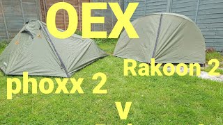 OEX Rakoon 2 V OEX Phoxx II Wild campingbackpacking Tents [upl. by Stets]