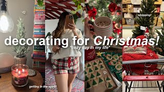 VLOG🎄 decorating for Christmas shopping day getting into the holiday spirit amp cozy night [upl. by Lleuqram]