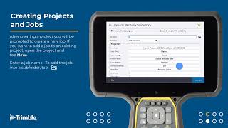 1 Creating projects and jobs  Trimble Access  Getting Started [upl. by Iahk692]