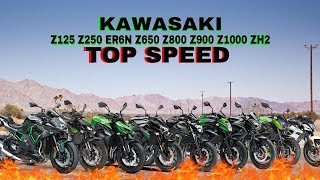 Kawasaki Z125 Z250 Z300 ER6N Z650 Z800 Z900 Z1000 ZH2 Top Speed [upl. by Nalyak]