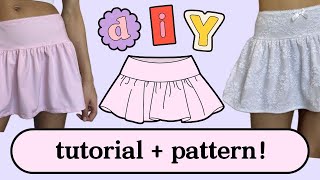 Mini Skirt Sewing Tutorial  PATTERN  beginner friendly [upl. by Yenaj]